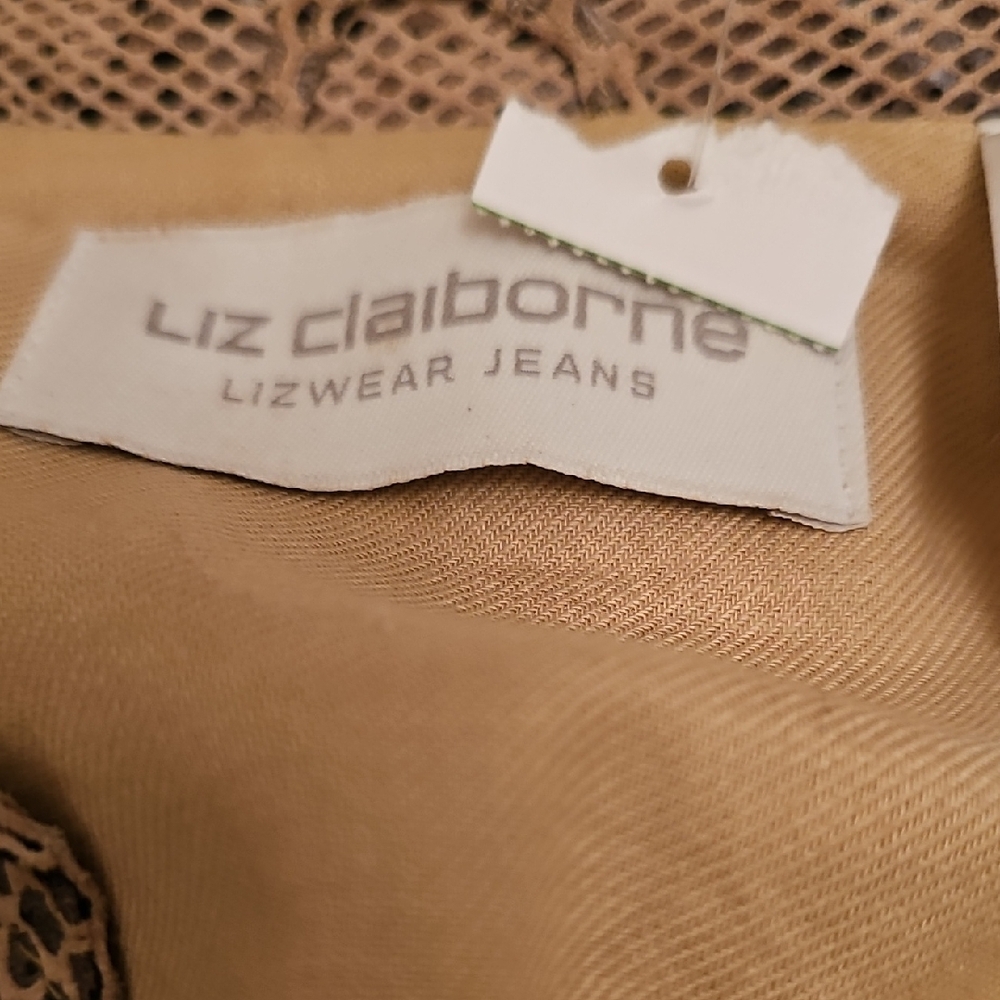 Liz Claiborne Tan Snake Print Jean Jacket - Picture 7 of 14